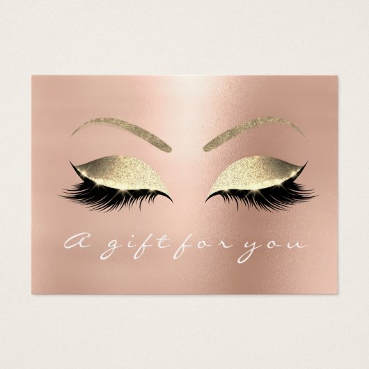 Cadeaubont Certificate Roos Blush Gold Lashes Make Visitekaartje (Voorkant)