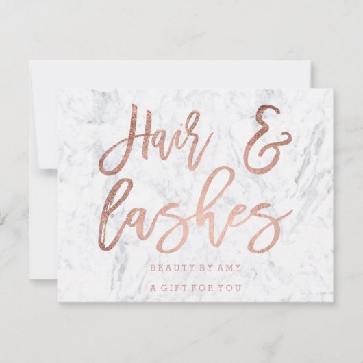 Cadeaubont roos gouden marmer kaart (Voorkant)