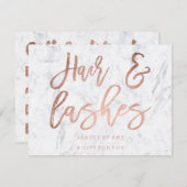 Cadeaubont roos gouden marmer kaart (Voorkant / Achterkant)