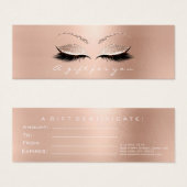 Cadeaubont Roos Witte roze lux lashes Makeup Mini Visitekaartjes (Voorkant /achterkant)