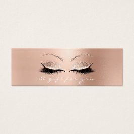Cadeaubont Roos Witte roze lux lashes Makeup Mini Visitekaartjes