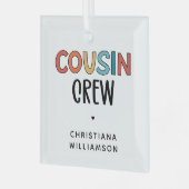 Cadeaubont voor gematchte neef- en nevenbril glas ornament (Voorkant links)