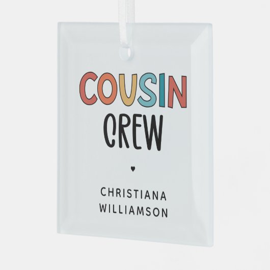 Cadeaubont voor gematchte neef- en nevenbril glas ornament (Voorkant links)