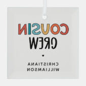 Cadeaubont voor gematchte neef- en nevenbril glas ornament (Achterkant)