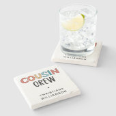 Cadeaubont voor gematchte neef- en nevenbril stenen onderzetter (Zijkant)