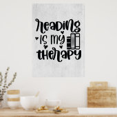 Cadeaubook Lezen Is Mijn Therapie Poster (Keuken)