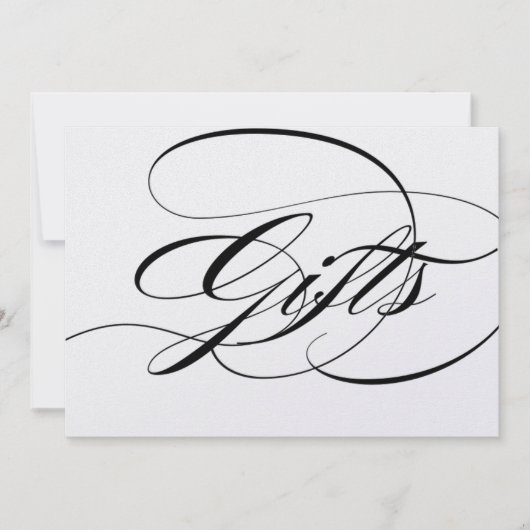 Cadeaubord bruiloftsreceptie mooie script kaart (Voorkant)