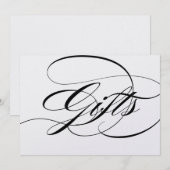 Cadeaubord bruiloftsreceptie mooie script kaart (Voorkant / Achterkant)
