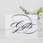 Cadeaubord bruiloftsreceptie mooie script kaart (Staand voorkant)