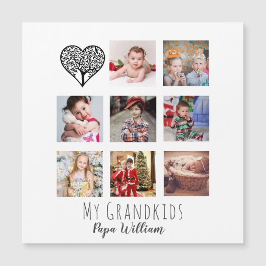 Cadeaubord met familiefoto's VOOR TROTS OPA / OPA  (Voorkant)