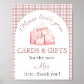 Cadeaubord Roze Net op de markt Bruidsfeest Poster (Voorkant)
