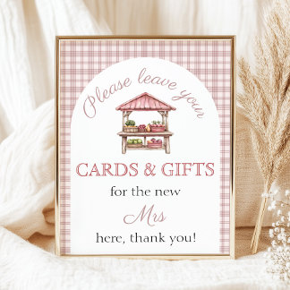 Cadeaubord Roze Net op de markt Bruidsfeest Poster