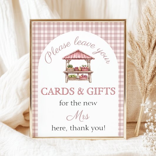 Cadeaubord Roze Net op de markt Bruidsfeest Poster