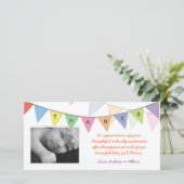 Cadeaubord voor nieuwe baby, glanzende fotokaart m bedankkaart (Staand voorkant)