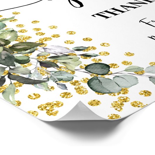 Cadeaubordje Vrijgezellenfeest Bruiloft Eucalyptus Poster (Hoek)