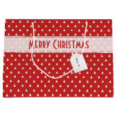 Cadeaubordnaam: Prettig kerstfeest rode boomstruct Groot Cadeauzakje (Voorkant)