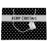 Cadeaubordnaam: Prettig kerstfeest Zwarte Boom Pat Groot Cadeauzakje (Voorkant)