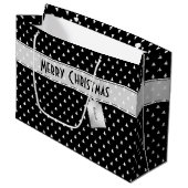 Cadeaubordnaam: Prettig kerstfeest Zwarte Boom Pat Groot Cadeauzakje (Voorkant Gekanteld)