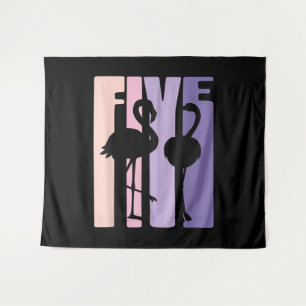Cadeauborrel 5e verjaardag ik flamingo ik 5 jaar o wandkleed