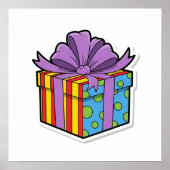 Cadeaubox Sticker Poster (Voorkant)