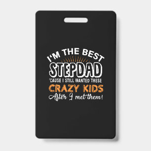 Cadeaubox voor opa Ik ben de beste stiefvader Badge