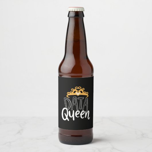 Cadeaubox Wetenschapper | Trots Data Koningin Bier Etiket (Voorkant)