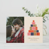 Cadeaubundel Kerstboom Feestdagenkaart (Staand voorkant)