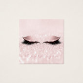 Cadeaucertificaat Delicate Lash Makeup Artist Roze Vierkante Visitekaartjes (Voorkant)