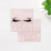 Cadeaucertificaat Delicate Lash Makeup Artist Roze Vierkante Visitekaartjes (Bureau)