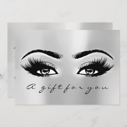 Cadeaucertificaat grijs Silver Lash Beauty Makeup (Voorkant / Achterkant)