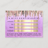 Cadeaucertificaat Hairdresser Glitter Lash Makeup Visitekaartje (Achterkant)