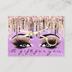 Cadeaucertificaat Hairdresser Glitter Lash Makeup Visitekaartje