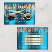 Cadeaucertificaat Hairdresser Makeup Lashes Blauwg Visitekaartje (Voorkant / Achterkant)