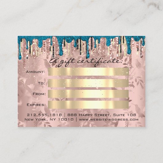 Cadeaucertificaat Hairdresser Makeup Lashes Roos Visitekaartje (Achterkant)