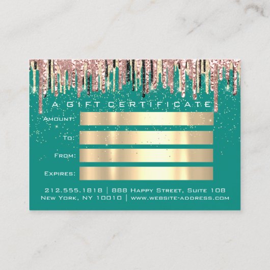 Cadeaucertificaat Hairdresser Roos Mint Makeup Visitekaartje (Achterkant)