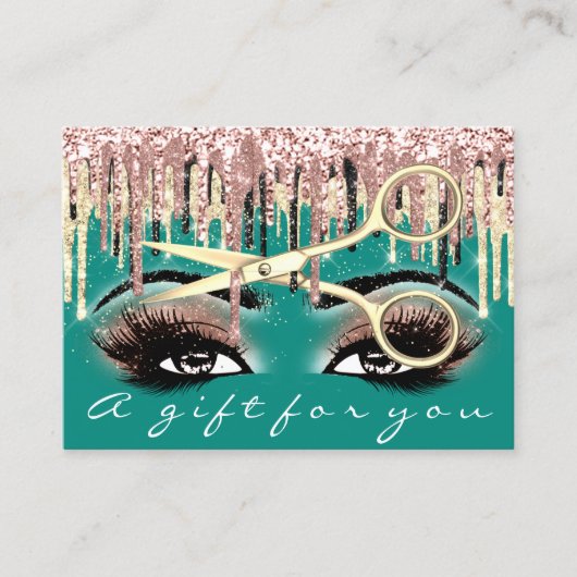 Cadeaucertificaat Hairdresser Roos Mint Makeup Visitekaartje (Voorkant)