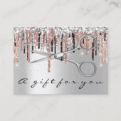 Cadeaucertificaat Hairdresser Silver Roos Scissors Visitekaartje (Voorkant)