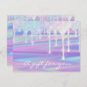 Cadeaucertificaat Holograaf Unicorn Roze Paars Briefkaart (Voorkant / Achterkant)