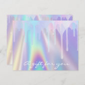 Cadeaucertificaat Holograaf Unicorn vloeibare schi Briefkaart (Voorkant / Achterkant)