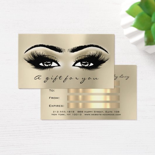Cadeaucertificaat Ivory Eye Lash Extension Makeup Visitekaartje (Bureau)