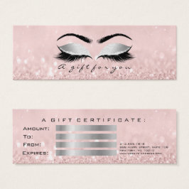 Cadeaucertificaat Kleine roze streepjes maken grij Mini Visitekaartjes