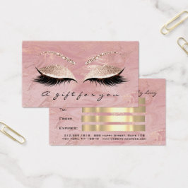 Cadeaucertificaat Marble Pink Lash Extension Makeu Visitekaartje