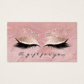 Cadeaucertificaat Marble Pink Lash Extension Makeu Visitekaartje (Voorkant)