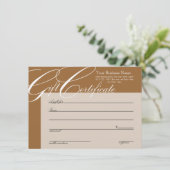 Cadeaucertificaat met kleurwijziging (Staand voorkant)