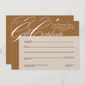 Cadeaucertificaat met kleurwijziging (Voorkant / Achterkant)