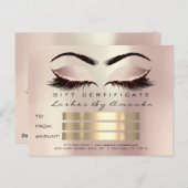 Cadeaucertificaat Microblading Cosmetoloog Lashes Briefkaart (Voorkant / Achterkant)