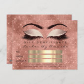 Cadeaucertificaat Microblading Cosmetoloog Lashes Briefkaart (Voorkant / Achterkant)