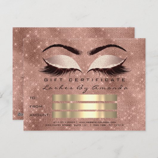 Cadeaucertificaat Microblading Cosmetoloog Lashes Briefkaart (Voorkant / Achterkant)