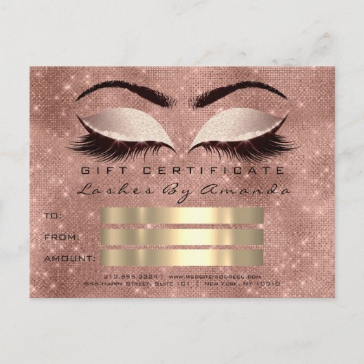 Cadeaucertificaat Microblading Cosmetoloog Lashes Briefkaart (Voorkant)