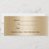 Cadeaucertificaat Modern Gold Glitter Elegant (Achterkant)